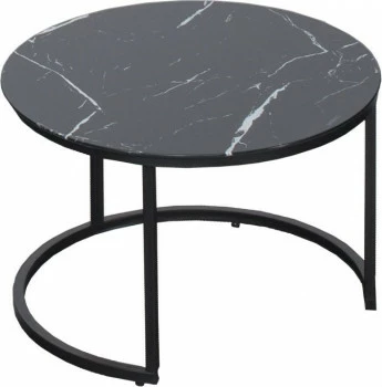 Stolik kawowy 60cm Marbi 3 (czarny-marmur)