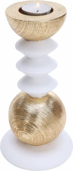 Świecznik do świec LED Luxor 50 (biały/złoty) 