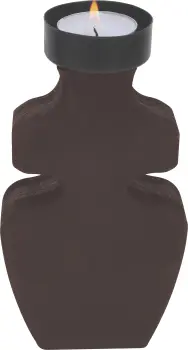 Świecznik drewniany na t-light mały Etna 47 (brązowy) 
