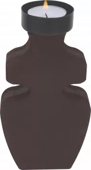 Świecznik drewniany na t-light mały Etna 47 (brązowy) 