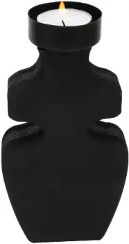 Świecznik drewniany na t-light mały Etna 47 (czarny) 