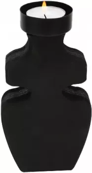 Świecznik drewniany na t-light mały Etna 47 (czarny) 