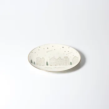 Talerz Christmas 140 (biały/złoty) 