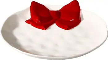 Talerz deserowy Bella 167 (biały/czerwony) 