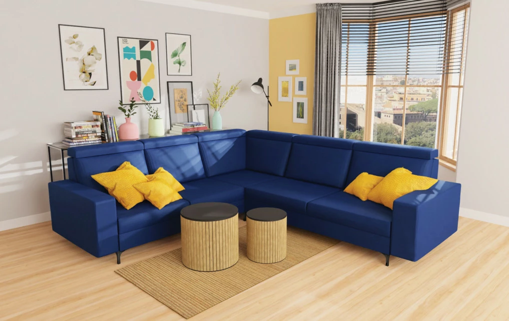 Salon - narożnik Nairobi (plusz granat) 